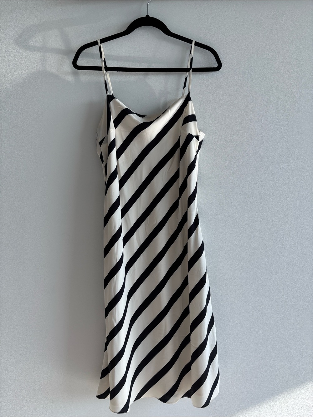Abercrombie & Fitch Black and White Striped Slip Dress